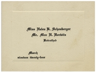 Moe Howards Betrothed Engagement Card From 1924